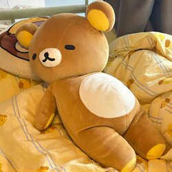 Cute Rilakkuma Doll Sleeping Pillow Bed Oversized Plush Toy Doll Birthday Gift for Girls