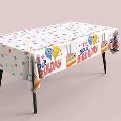 Disposable Birthday Tablecloth Cake Dessert Kidsren's Decoration Outdoor Picnic Theme Party Kindergarten Scene Decoration