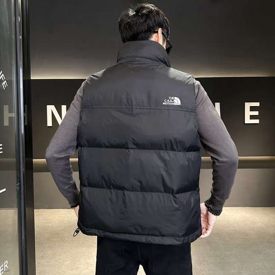 Handsome and simple down vest for men 2025 winter trendy brand warm down jacket embroidered waistcoat loose trendy vest