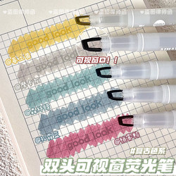 Double-Ended Highlighter with a Visual Window, High Aesthetic Appeal, ins Styles, Student Highlighter for Highlighting Key Points, Colorful Marker Pen for Handwritten Reports and Journaling