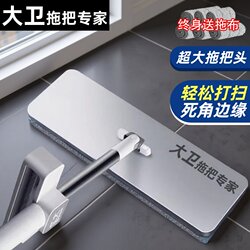 David Flat Mop Official Genuine Product Hands-Free Mop for Home Use, One-Step Cleaning, Dual-Use for Dry and Wet, Large Mop