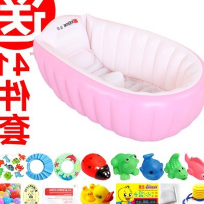 
New baby inflatable bathtub baby bathtub large and thickened newborn children can sit and lie down and fold portable bath