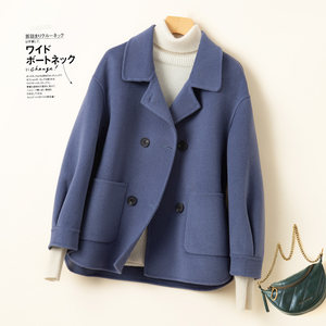 Off-season autumn and winter new double-sided wool coat women's short high-end loose wool woolen coat for small people