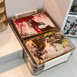 Colored Paper Storage Box Acrylic A5 A4 Paper Peripheral Items Star Photos Posters Badges Bar Badges Miscellaneous Organizing Box