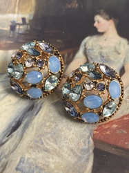 "guli New Style 3" Opal Rhinestone Earrings Gorgeous Swarovski Diamond Palace Style Heavy Craftsmanship Medieval Earrings