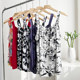 Cotton Silk INS suspender shirt in summer cute large size loose, sleeveless top, artificial cotton floral mm
