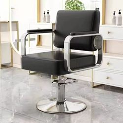 Barber Shop Chair, Trendy Hair Salon Chair, High-End Hairdressing Chair for Salons, Adjustable, Rotating, for Cutting, Perming, and Dyeing