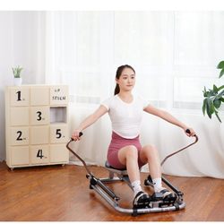 Home Folding Silent Single/Double-Pole Hydraulic Rowing Machine Rower Trainer Home Fitness Exercise Equipment