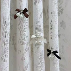Curtain Clothing Pearl Ribbon Bow Rhinestone Clothing Decoration Gauze Curtain Decoration Accessories Embellishments Small Ornaments