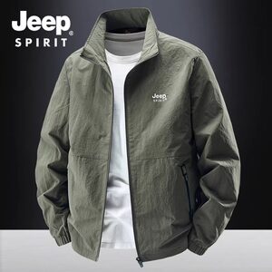
Jeep Jeep Sports Jacket Loose Spring and Summer Thin Casual Versatile Solid Color Stand Collar Jacket Men's Sun Protection Clothes