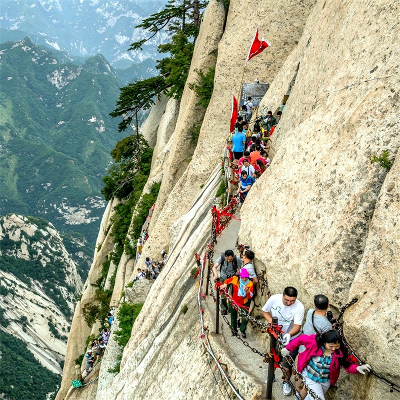 陕西全景 壶口瀑布法门寺乾陵华山大雁塔7天6晚跟团游 接送机/站