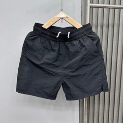 Large size 300 pounds quick-drying trendy solid color ice silk shorts