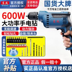 Dongcheng High-Power Electric Hand Drill, Electric Screwdriver, Multi-Function Electric Hand Drill, 220V Household Impact Drill