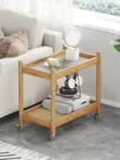 Bàn sofa di động phong cách Nhật Bản đơn giản phòng khách hiện đại gỗ nguyên khối Bàn cà phê nhỏ đèn bàn sang trọng bàn nhỏ bên sofa tủ bên 