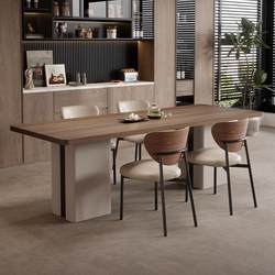 Italian minimalist slate dining table and chair combination for home small apartment rectangular high-end wood grain slate dining table