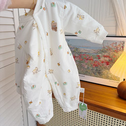Baby One-Piece Thin Cotton Jacket 40g Seamless Spring and Autumn Newborn Cotton Clothing 0-12 Months Baby Romper Crawling Suit Winter