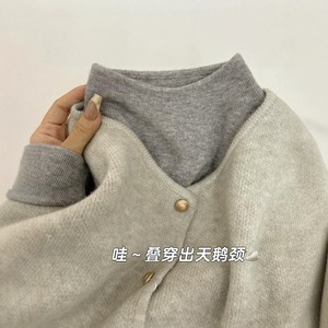 
Small fragrance texture layered top two-piece set for women's 2025 autumn and winter new Korean knitted vest with base shirt