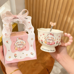 Cute Rabbit Mug ins High-Quality Ceramic Cup Couple Water Cup Gift for Girls Birthday Gift Souvenir