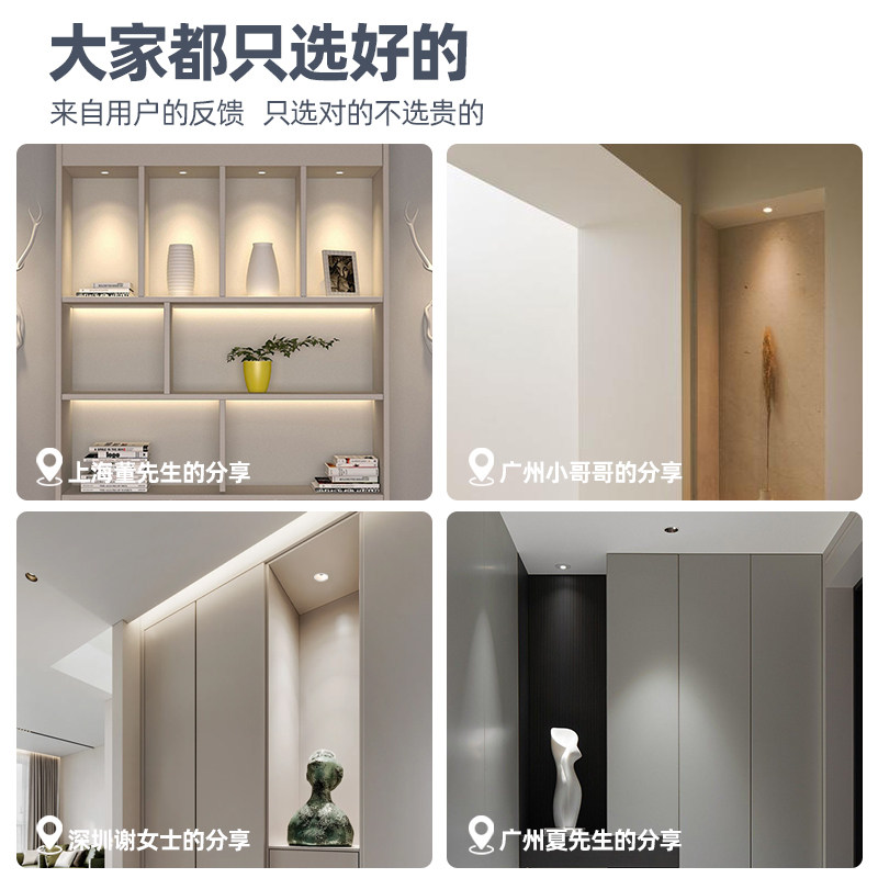 55 오프닝 작은 스포트라이트 홈 와인 캐비닛 소형 눈부심 방지 작은 언덕 스포트라이트 MIJIA 스마트 디밍 및 컬러 홀 라이트-