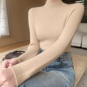 
Er Urban Shepherd King's first-line ready-to-wear sheep cashmere sweater women's half turtleneck slim inner sweater autumn and winter bottoming shirt