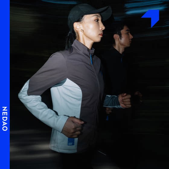 
Inner lane stand collar contrasting color soft shell elastic windproof autumn and winter running training cross-country running women's reflective air-saving jacket