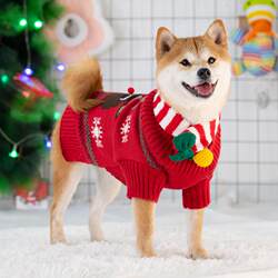 Dog Clothes Autumn and Winter Sweater Shiba Inu Teddy French Bulldog Winter Clothing Small and Medium-Sized Dogs Puppies Pet Casual Christmas