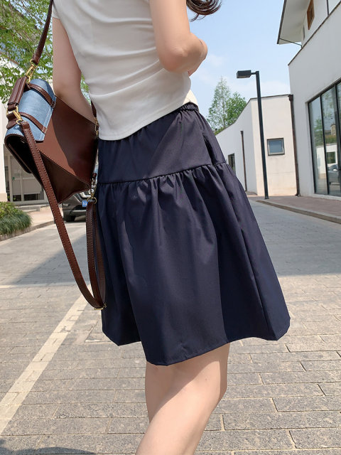 
La Chapelle high waist skirt for women, slimming 2025 new summer thin cool breathable five-point skirt short skirt