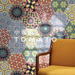 American Retro Colorfuled Hexagonal Tiles Guest Restaurant Entrance Non-Slip Floor Tiles Kitchen Balcony Bathroom Wall Tiles