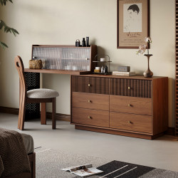 Medieval-Style Solid Wood Chest of Drawers and Dressing Table Integrated Bedroom French-Style Dressing Table Bedside Storage Dressing Table Corner Desk