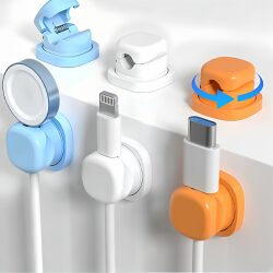 Magnetic Data Cable Holder, Desktop Cable Organizer, Under-Desk Phone Charging Cable Clip, Power Cord Clip, Storage Solution