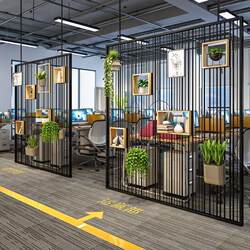 Industrial Style Wrought Iron Vintage Partition Shelf Office Restaurant Screen Display Bookshelf Density Board Paint-Free Box