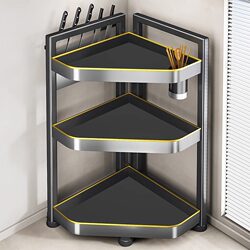 Xinxinyuan Kitchen Storage Rack Spice Rack Countertop Multifunctional Kitchen Salt and Oil Corner Multi-Layer Storage Box Triangular Rack