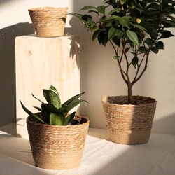 Wicker Flower Pots, Straw Flower Pots, Woven Pot Covers, Flower Baskets for Home Decoration, Monstera Plant Pot Outer Decorative Covers, Woven Baskets