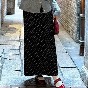 
Fuyin Boiling Bid [Sparkling] Large size women's casual and versatile slim polka dot skirt 2022