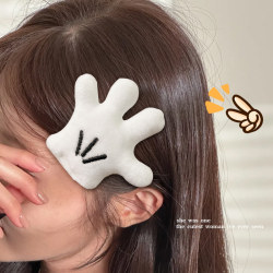 Cute and Fun Mickey Little Hand Hair Clip 2025 New Funny Forehead Side Bangs Clip Broken Hair Clip Plush Headwear