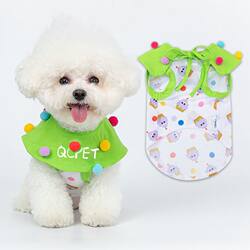 Thin Summer Clothes for Dogs, Summer Clothes for Cats, Summer Vest and Scarf Set for Bichon, Schnauzer, and Teddy Puppies