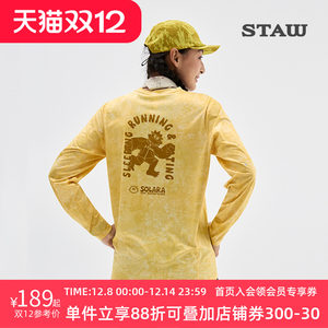 
STAW Shituo Theme Print 'SOSO' Running Long Sleeve T-shirt Men's Antibacterial Training Sports IP Quick Dry Clothes Women's T