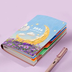 2026 Schedule Planner New Model 365-Day Daily Time Management Efficiency Handbook College Student Calendar Self-Discipline Check-In Book High-Value Journal Literary Exquisite Planner Notebook