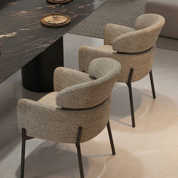 Italian-Style Minimalist Dining Chair for Home Use, Light Luxury High-End Dining Table and Chair Set, Vintage Soft-Covered Leisure Chair, Dining Room Chair, Makeup Chair
