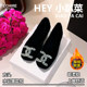 Winter special explosion rhinestone with velvet bean single shoes new temperament hair flat shoes women wearing cotton shoes in autumn and winter
