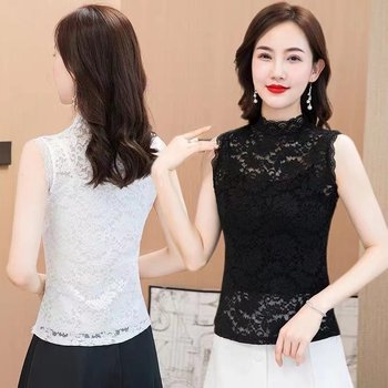 Internet celebrity style lace hollow vest elegant