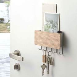 Japanese style storage box key wall hook solid wood storage hook wooden hanging hook entrance sundry hanging rack