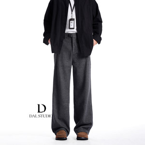 
DAL old money style sheep wool casual trousers for men 2026 spring and autumn new style lazy drape versatile trousers