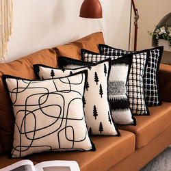 Artistic Geometric Throw Pillow, Light Luxury and High-End Feel, Living Room Sofa Cushion, Pillow Cover Without Insert, Large Cushion Cover, Large Backrest