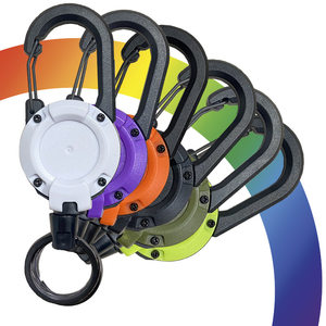 
Backpack tactical U-shaped easy-pull keychain retractable simple black outdoor portable steel wire four-color spring buckle