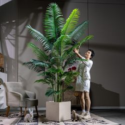 Extra-Large Artificial Green Plant, Areca Palm Floor-Standing Potted Plant, Women's Clothing Store, Artificial Plant Landscaping, Fake Flower Tree Decorative Ornament