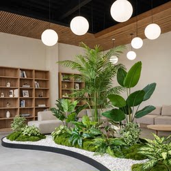 Large Simulated Green Plant Landscaping Combination for Window Displays, Indoor Tropical Artificial Plants, High-End Luxury Floor-Standing Potted Decorations