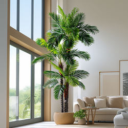 Large Simulated Coconut Tree Landscaping Plant Fake Tree Living Room Decoration Bionic Green Plant Potted Tropical Landscape Scattered Sunflower
