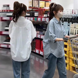 High-End, Light Luxury, Age-Reducing, Stylish Three-Quarter Sleeve Shirt for Women, Spring/Summer 2026 New Casual Mid-Sleeve Blouse