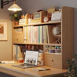 Solid Wood Bookshelf Desk Desktop Student Storage Rack Book Storage Bedroom Multi-Layer Desk Bookshelf Desktop Essentials